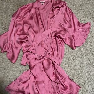 🎀 Victoria’s Secret Pink Satin Robe | Champagne Pink | XL